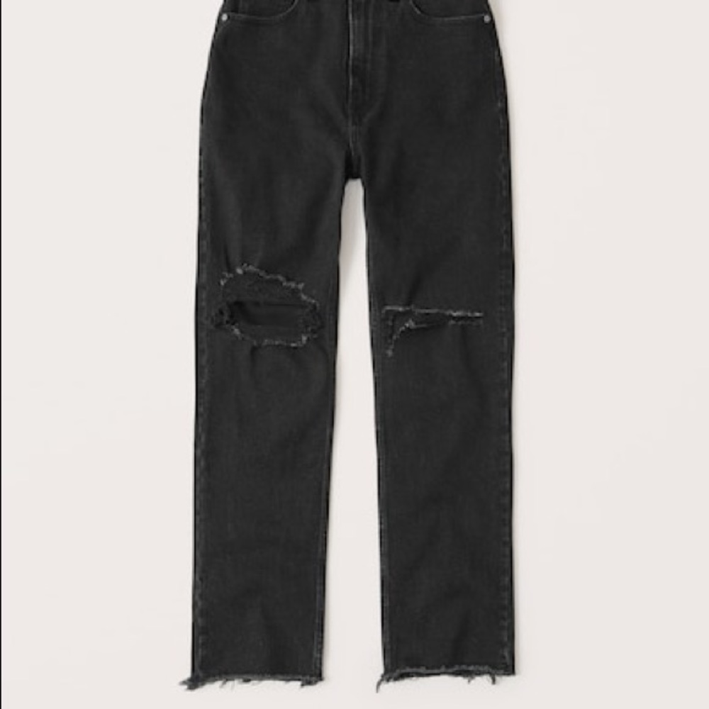 Abercrombie ankle straight black jeans